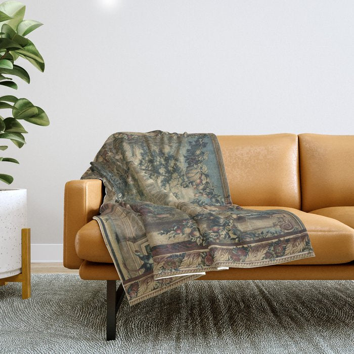 Antique 17th Century Chateau of Monceaux French Tapestry Throw Blanket Gallery Image 1