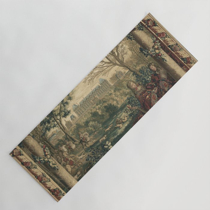 Antique 17th Century Chateau of Monceaux French Tapestry Yoga Mat Gallery Image 1