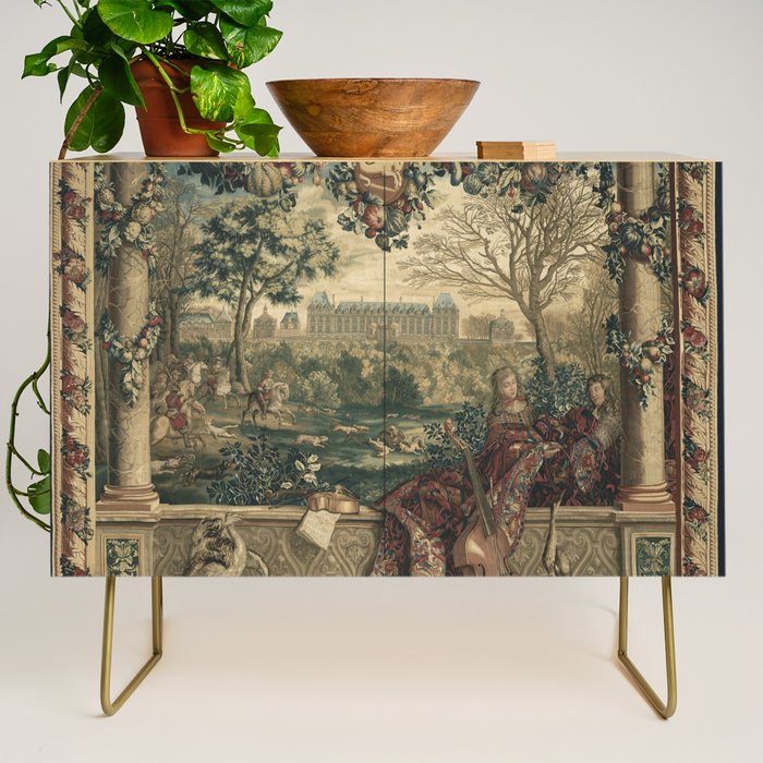 Antique 17th Century Chateau of Monceaux French Tapestry Credenza Gallery Image 1