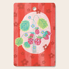 Sweet Strawberry Plant Friends in Red & Pink Cutting Board Gallery Image 1
