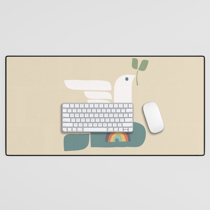 Peace dove and rainbow bomb Desk Mat Gallery Image 1