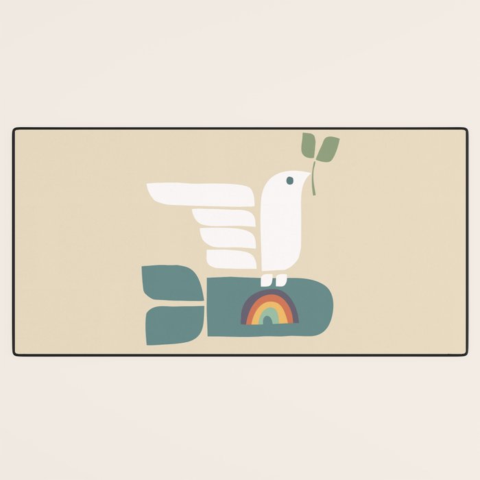 Peace dove and rainbow bomb Desk Mat Gallery Image 3