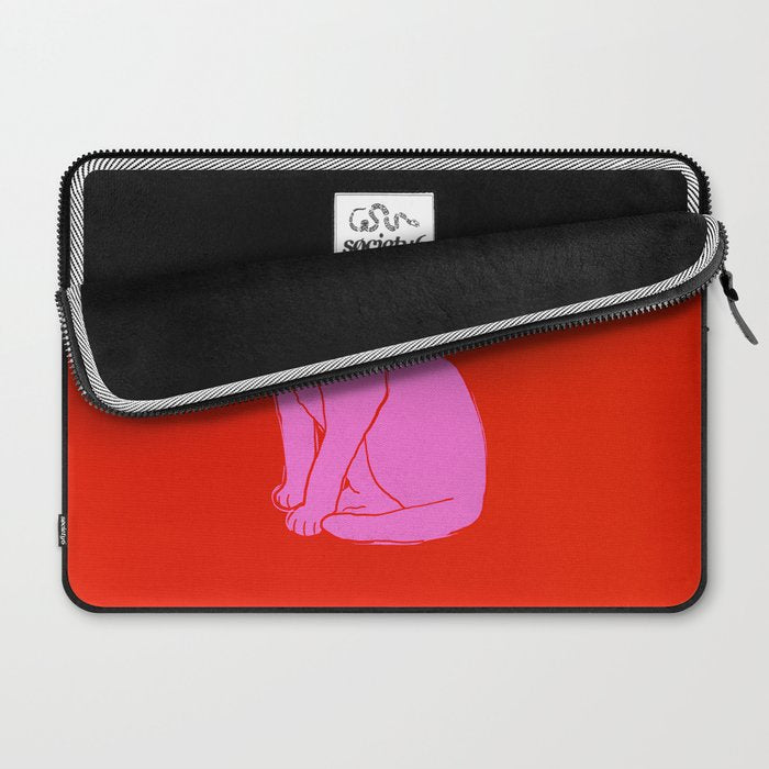 Pink Color Block Cat Laptop Sleeve Gallery Image 2