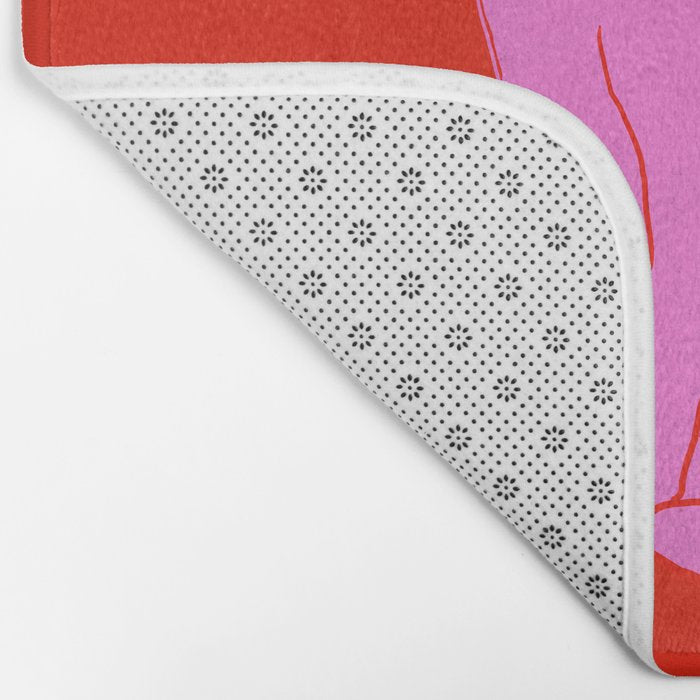 Pink Color Block Cat Bath Mat Gallery Image 2