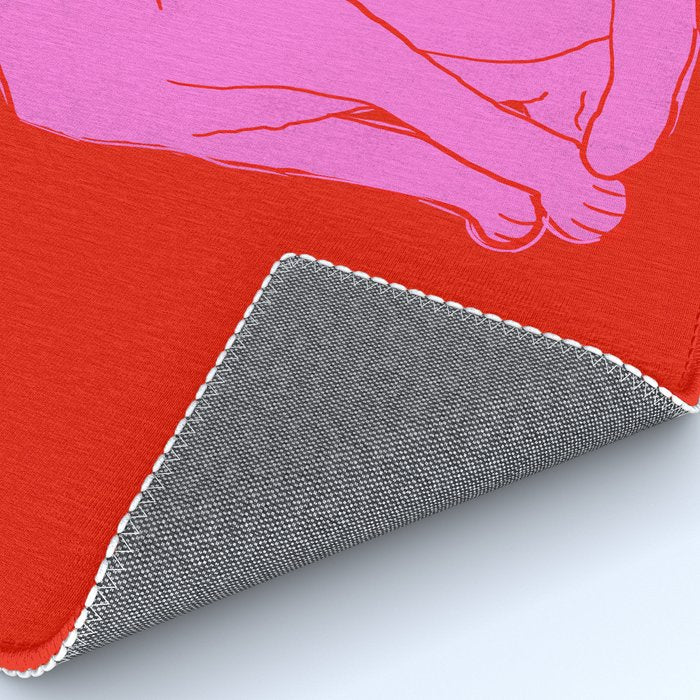 Pink Color Block Cat Rug Gallery Image 4