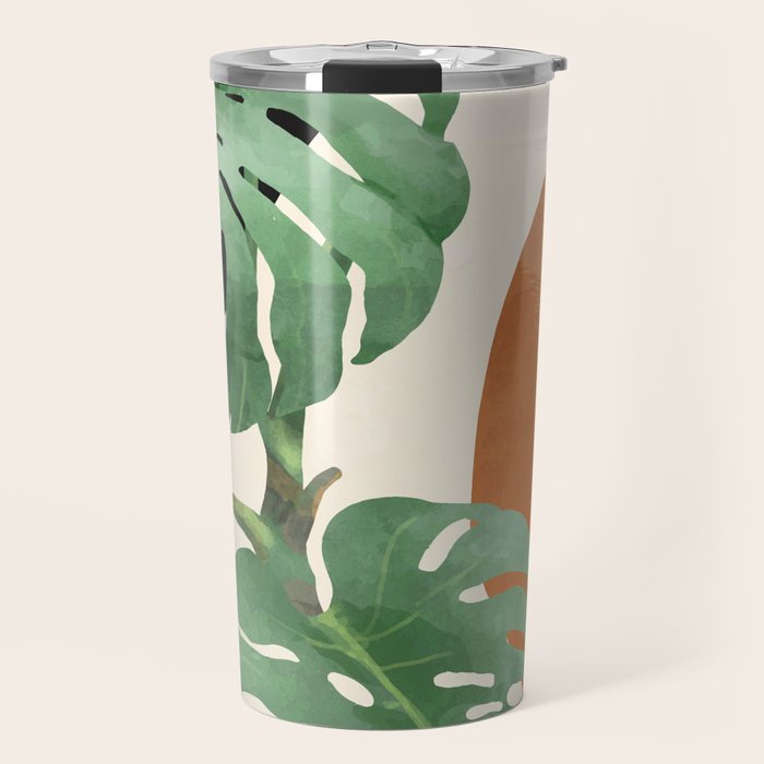 Tropical Leaves- Abstract Art  Travel Mug Gallery Image 1