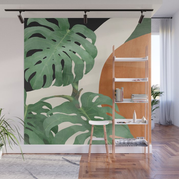Tropical Leaves- Abstract Art  Wall Mural Gallery Image 1