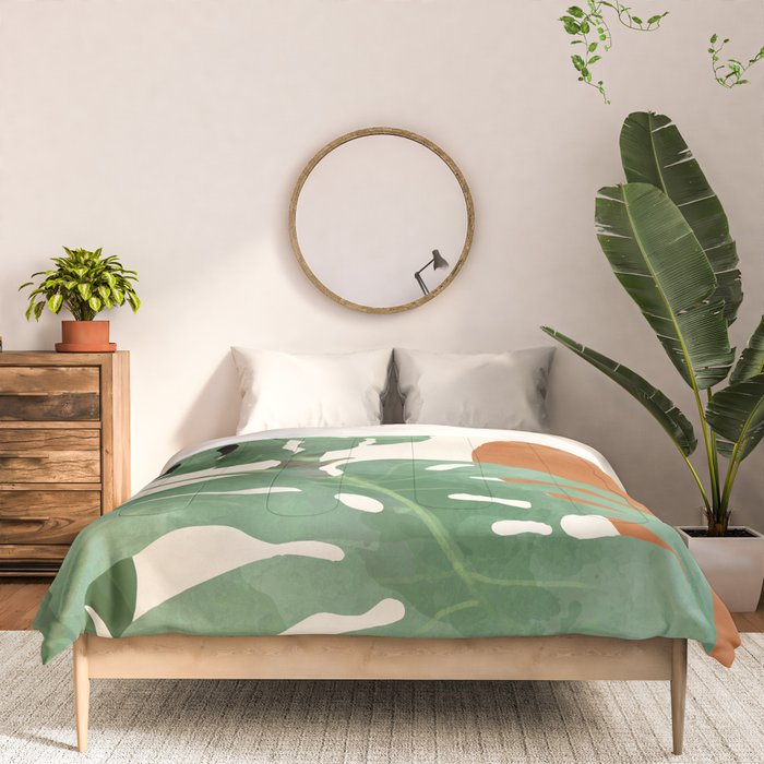 Tropical Leaves- Abstract Art  Comforter Gallery Image 3