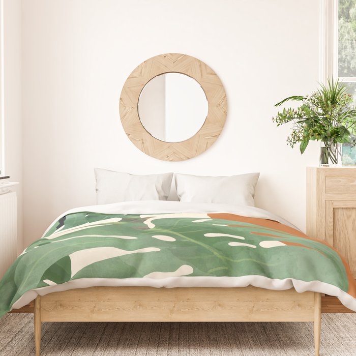 Tropical Leaves- Abstract Art  Duvet Cover Gallery Image 3