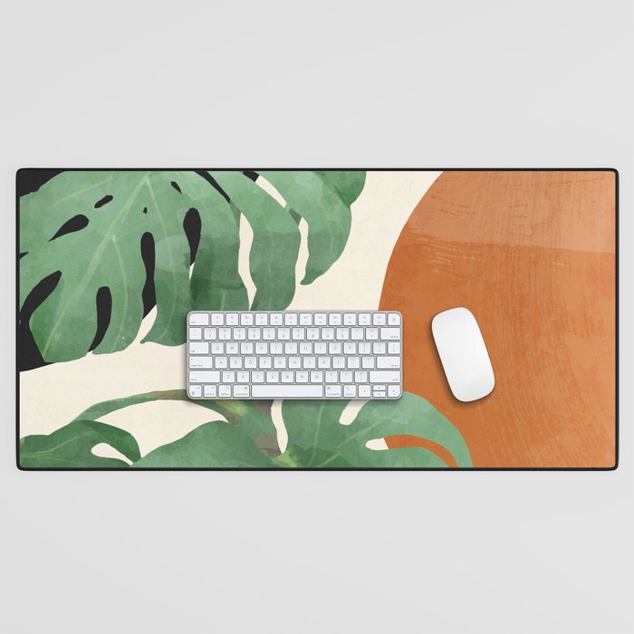 Tropical Leaves- Abstract Art  Desk Mat Gallery Image 1