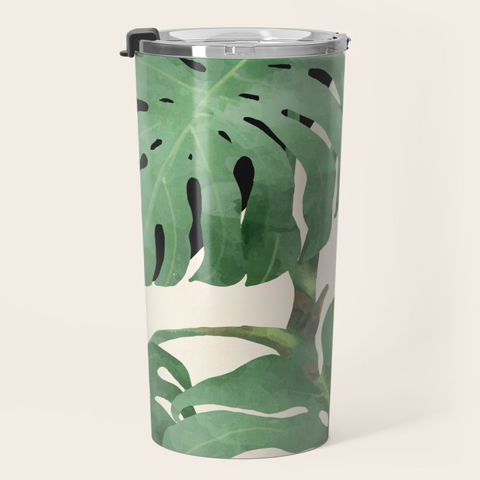 Tropical Leaves- Abstract Art  Travel Mug Gallery Image 3