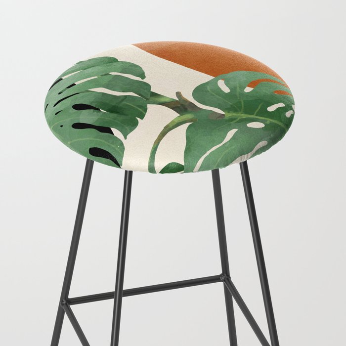 Tropical Leaves- Abstract Art  Stool Gallery Image 2