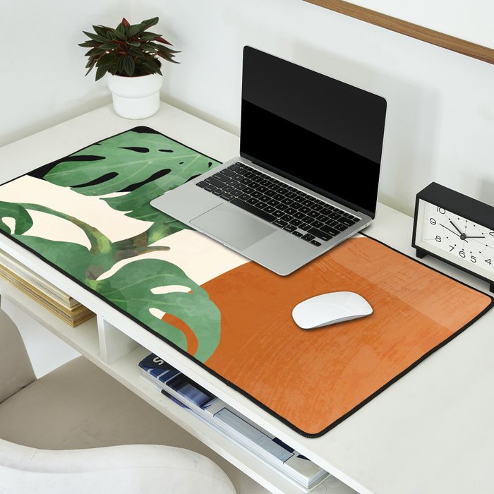 Tropical Leaves- Abstract Art  Desk Mat Gallery Image 2