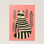 Pink Forest Raccoon Stationery Card Gallery Image 2