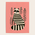 Pink Forest Raccoon Poster Gallery Image 4
