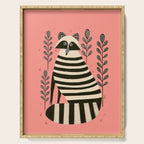 Pink Forest Raccoon Serving Tray Gallery Image 1