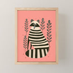 Pink Forest Raccoon Mini Art Print Gallery Image 1