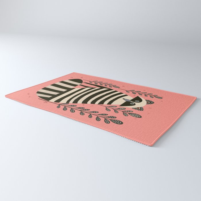 Pink Forest Raccoon Rug Gallery Image 3