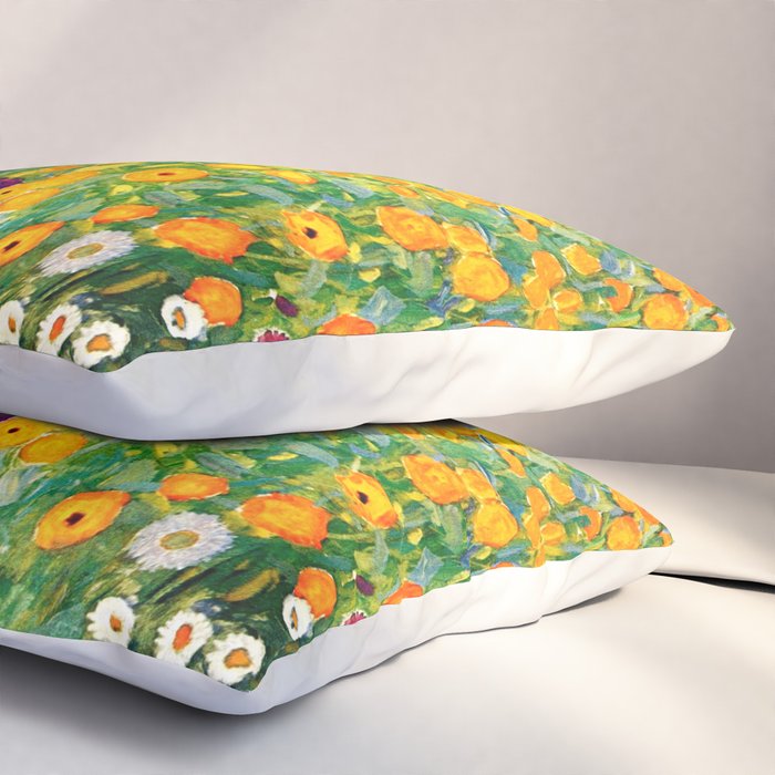 Gustav Klimt Flower Garden  vibrant Pillow Sham Gallery Image 3