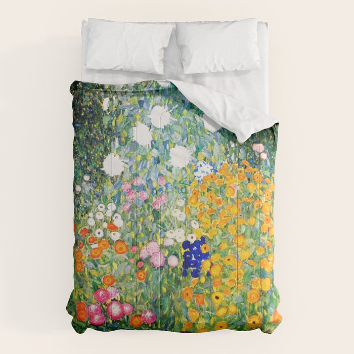 Gustav Klimt Flower Garden  vibrant Comforter Gallery Image 6