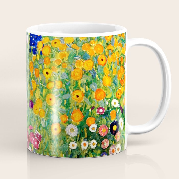 Gustav Klimt Flower Garden  vibrant Coffee Mug Gallery Image 1