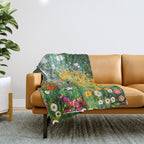 Gustav Klimt Flower Garden  vibrant Throw Blanket Gallery Image 1