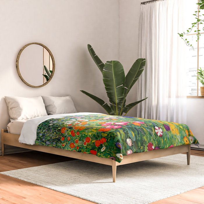 Gustav Klimt Flower Garden  vibrant Comforter Gallery Image 2