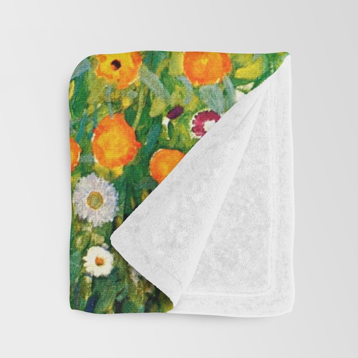 Gustav Klimt Flower Garden  vibrant Throw Blanket Gallery Image 3