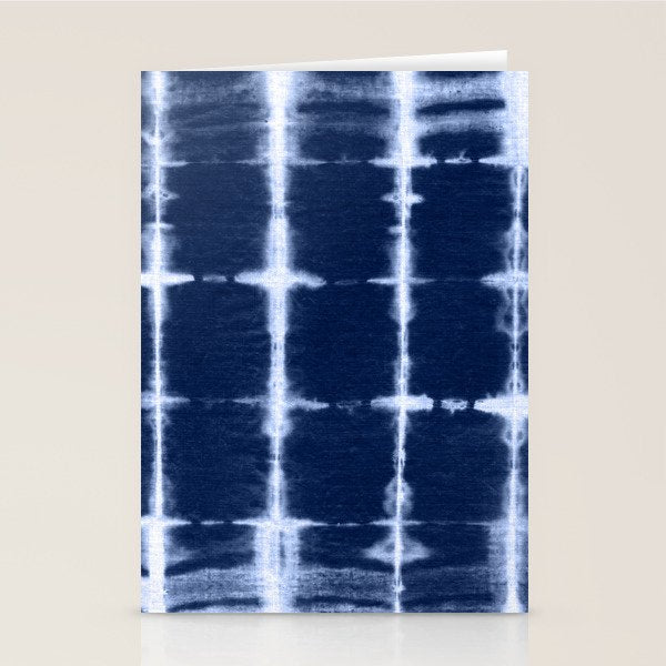 Shibori itajime indigo square pattern Stationery Card Gallery Image 2