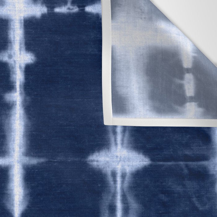 Shibori itajime indigo square pattern Wall Tapestry Gallery Image 3