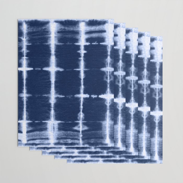 Shibori itajime indigo square pattern Wrapping Paper Gallery Image 3
