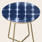 Shibori itajime indigo square pattern Side Table Gallery Image 2