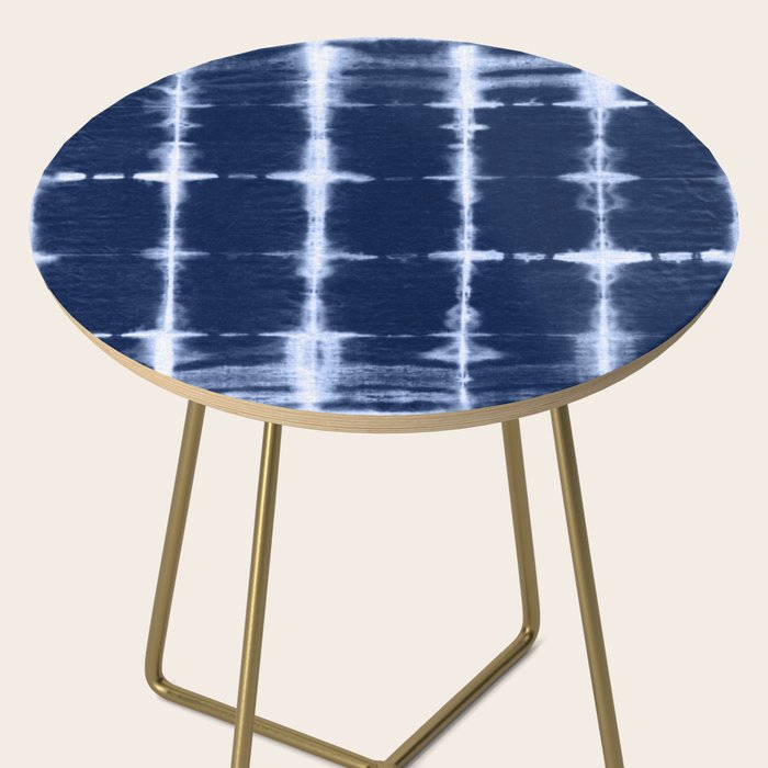 Shibori itajime indigo square pattern Side Table Gallery Image 2