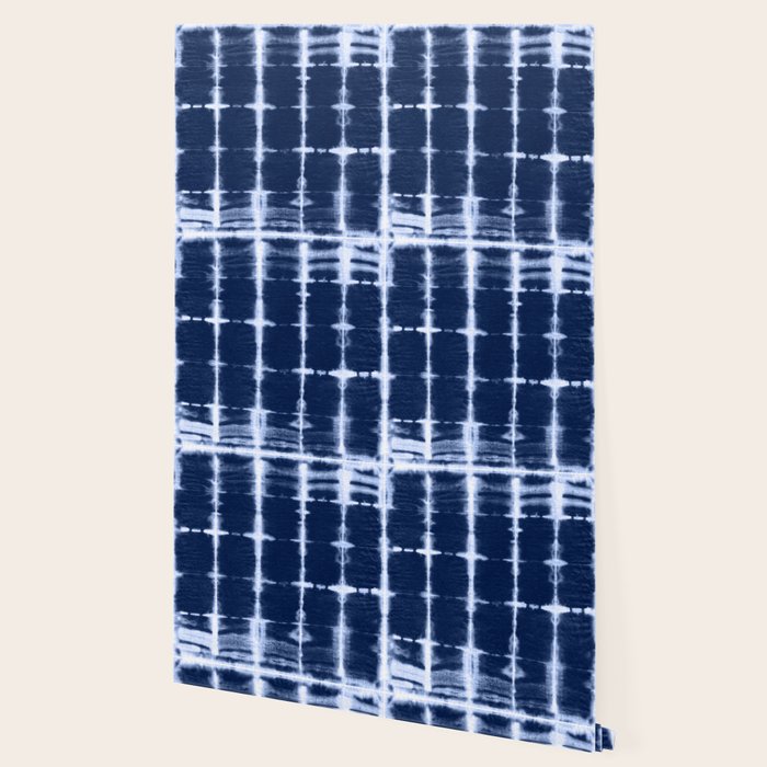 Shibori itajime indigo square pattern Wallpaper Gallery Image 2