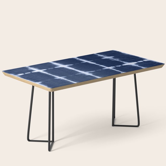 Shibori itajime indigo square pattern Coffee Table Gallery Image 1