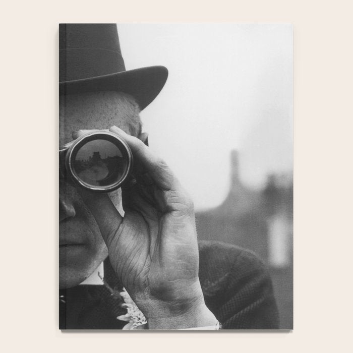 Derby Spectator watching ponies with opera glasses black and white photograph - photography - photographs Notebook Gallery Image 4