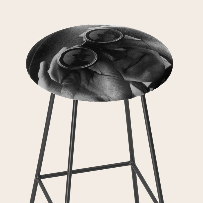 Derby Spectator watching ponies with opera glasses black and white photograph - photography - photographs Stool Gallery Image 2