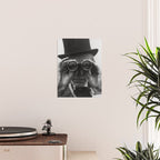 Derby Spectator watching ponies with opera glasses black and white photograph - photography - photographs Poster Gallery Image 2