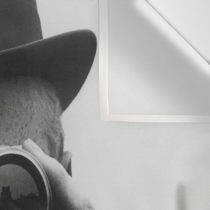 Derby Spectator watching ponies with opera glasses black and white photograph - photography - photographs Wall Tapestry Gallery Image 3