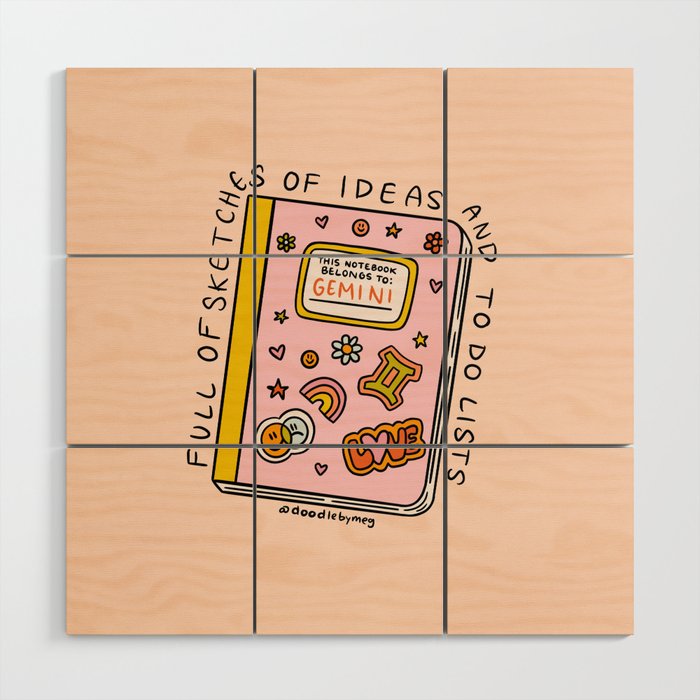 Gemini Notebook Wood Wall Art Gallery Image 1