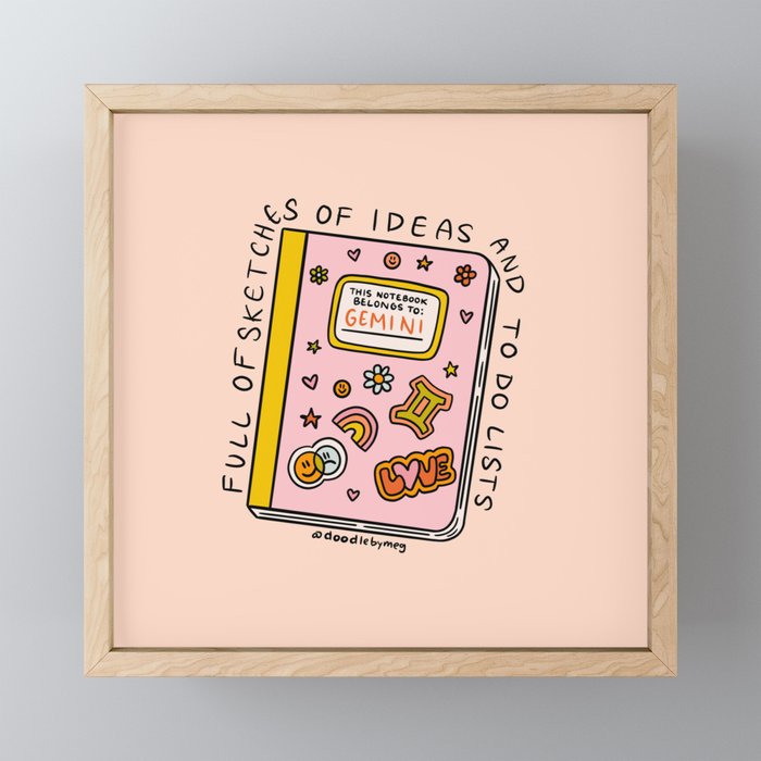 Gemini Notebook Mini Art Print Gallery Image 1