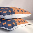 Abstraction Shapes 30 in vintage Orange and Navy Blue Pillow Sham Gallery Image 3