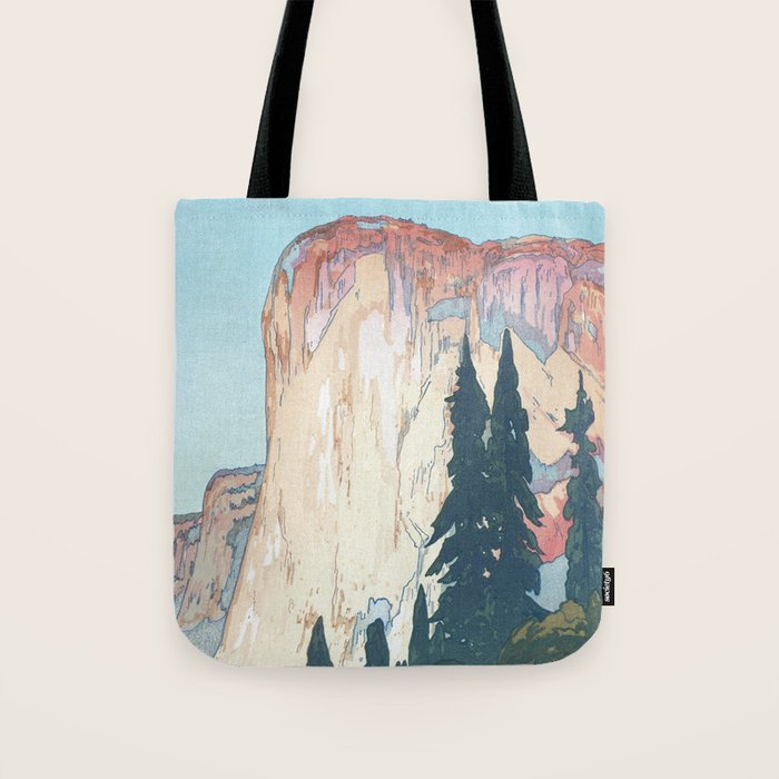 Hiroshi Yoshida, El Capitan Yosemite California United States Of America - Vintage Japanese Woodblock Print Art Tote Bag Gallery Image 1
