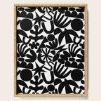 Black and white organic nature art shape pattern Serving Tray Gallery Image 1