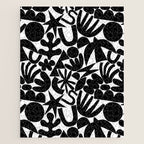 Black and white organic nature art shape pattern Jigsaw Puzzle Gallery Image 1