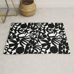 Black and white organic nature art shape pattern Rug Gallery Image 1