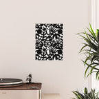 Black and white organic nature art shape pattern Poster Gallery Image 2
