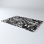 Black and white organic nature art shape pattern Rug Gallery Image 3