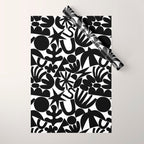Black and white organic nature art shape pattern Wrapping Paper Gallery Image 1