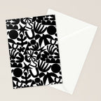 Black and white organic nature art shape pattern Stationery Card Gallery Image 2